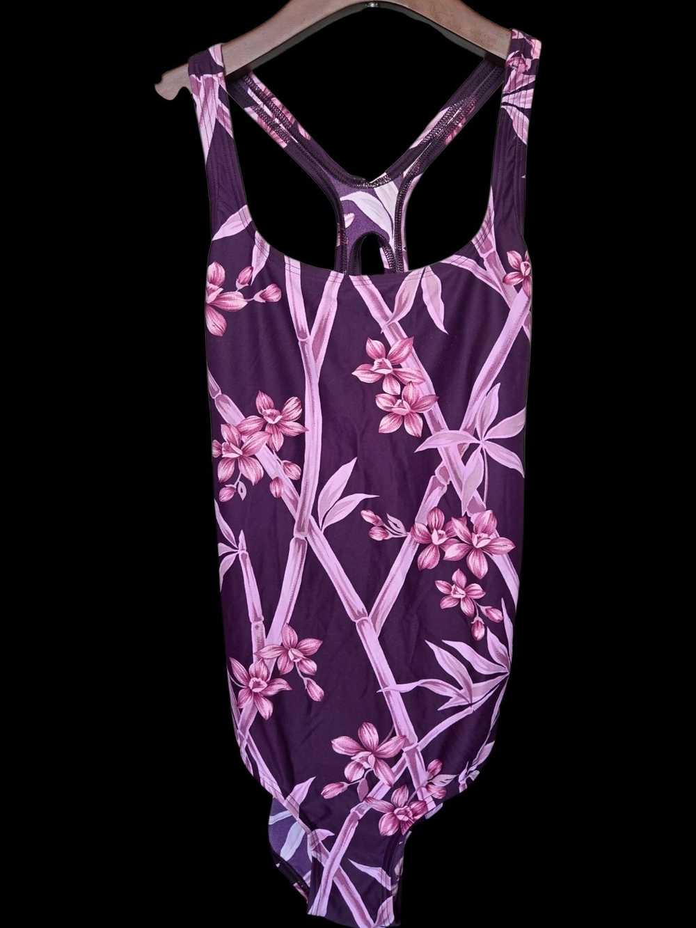 Speedo Purple Floral-Accent One-Piece Swimwear